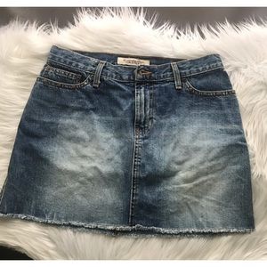 Abercrombie & Fitch Raw Edge Denim Mini Skirt